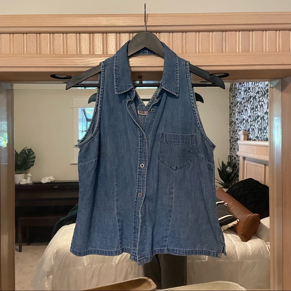 Vintage Cutout Denim Top - Picture 4 of 7